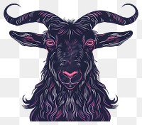 PNG Intricate goat illustration with pink accents