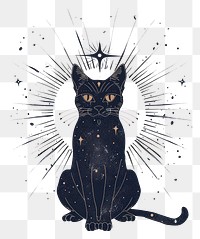 PNG Mystical celestial cat illustration