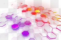 Vibrant hexagonal gradient pattern png light overlay effect, transparent background