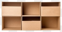 Storage shelves cardboard furniture carton.