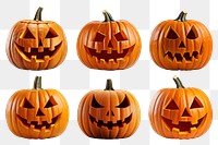 PNG halloween pumpkin element set, transparent background