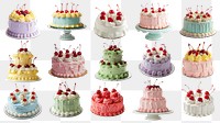 PNG vintage cake design element set, transparent background