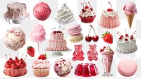 PNG sweet treat design element set, transparent background