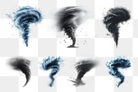 PNG storm element set, transparent background