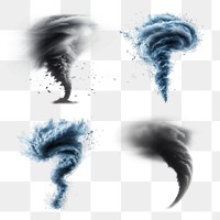 PNG storm element set, transparent background