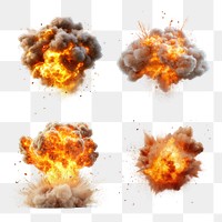 PNG Bomb explosion element set, transparent background