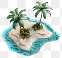 Floating sandy island beach water tree palm tree.