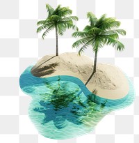 Floating sandy island beach water tree palm tree.