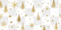 PNG Christmas pattern tree illustration snowflakes.