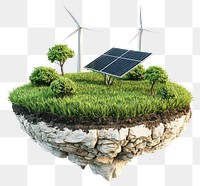 Floating island solar panel lawn solar panels outdoors.