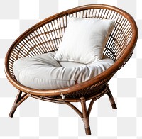 PNG Comfortable round rattan chair