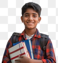 PNG Smiling student holding books