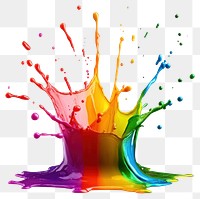 PNG Vibrant rainbow paint splash