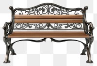 PNG Elegant ornate wooden bench