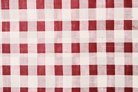 Red and white checkered pattern fabric texture png overlay effect, transparent background