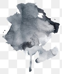 PNG  Abstract grayscale watercolor inkblot