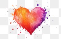 PNG  Vibrant watercolor heart splash