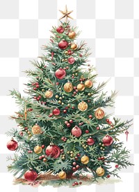 PNG Christmas tree christmas illustration watercolor.