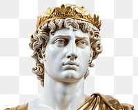 PNG Greek sculpture david wearing vintage gold crown accessories accessory jewelry.