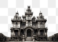 PNG Haunted mansion architecture building outdoors. AI generated Image by rawpixel.