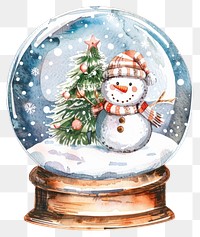 PNG Festive snowman in snow globe