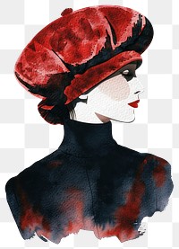 PNG Elegant watercolor fashion illustration