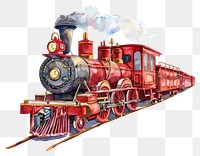 PNG Vintage Christmas train illustration