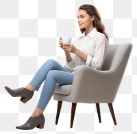 Drinking coffee sitting chair furniture. 