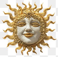 Celestial Golden sun face gold representation architecture.