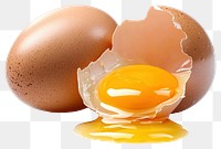 PNG Fresh cracked brown egg yolk