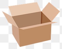 Png open parcel box sticker, object illustration, transparent background. Free public domain CC0 image.