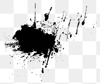 Grunge splatter png sticker, black texture on transparent background. Free public domain CC0 image.