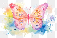 PNG Background butterfly and flower painting petal creativity.