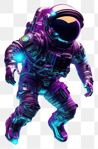 PNG Neon astronaut purple violet black background.