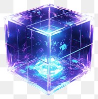 PNG Neon Cube in space light lighting crystal.