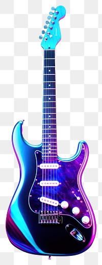 PNG Neon electric guitar light illuminated fretboard.