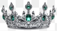 PNG Elegant emerald gemstone silver crown