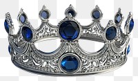 PNG Elegant sapphire-studded silver crown