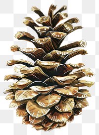 PNG Detailed pine cone illustration