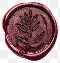 PNG Elegant wax seal with leaf