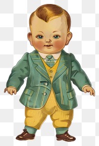 PNG Vintage baby illustration in suit