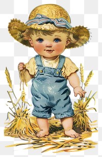 PNG Vintage baby in farm setting