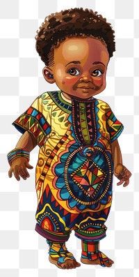 PNG Colorful traditional African attire illustration