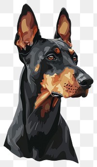 PNG Doberman Pinscher digital art portrait