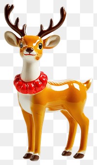 PNG Reindeer porcelain figurine wildlife.