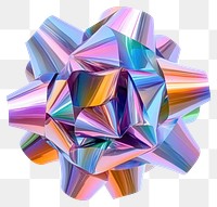 PNG Colorful holographic gift bow