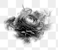 Flower png smoke element, textured abstract graphic