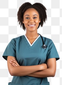 PNG African american nurse standing female.