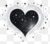 PNG Heart celestial drawing symbol white background.