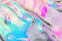 Vibrant abstract holographic fluid png overlay effect, transparent background